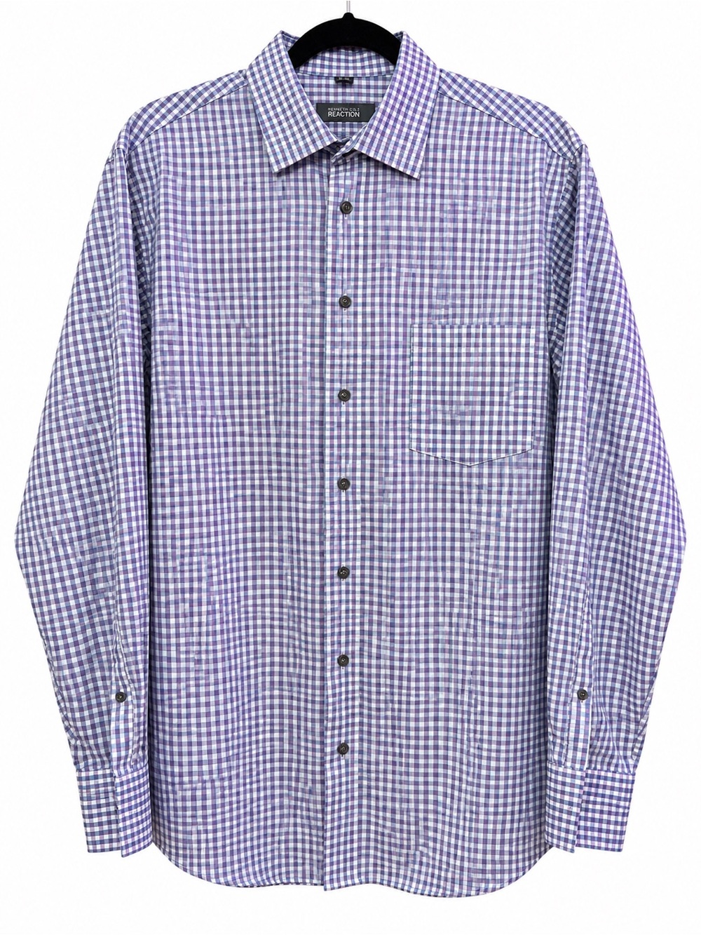 Kenneth Cole Reaction Men’s Checkered Gingham Long Sleeve Button-Down Shirt